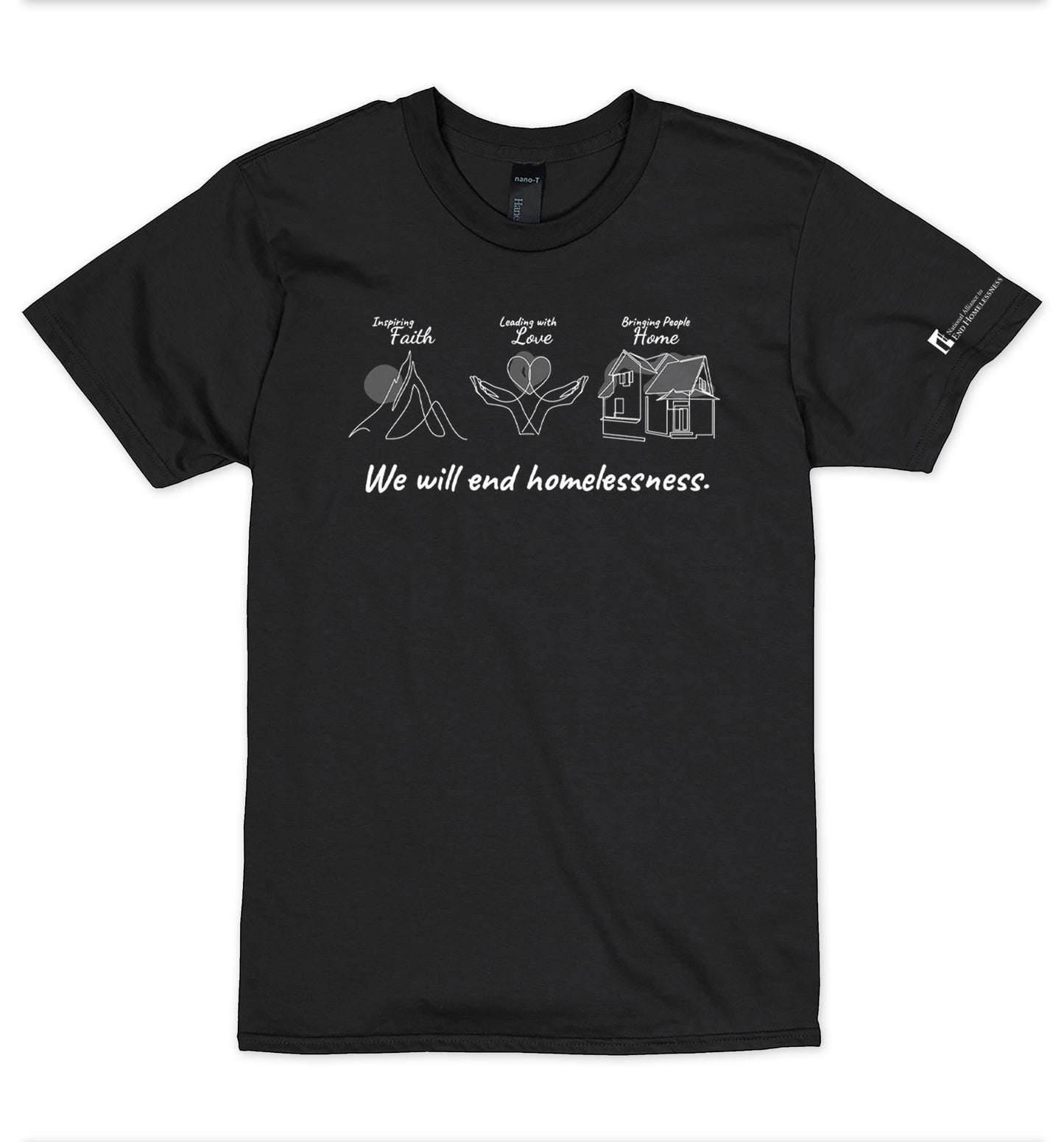 Home, Faith and Love T-shirt- Black