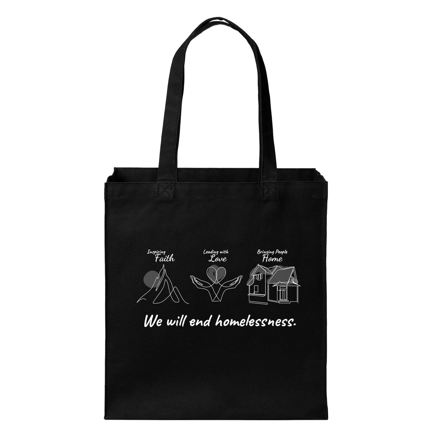 Faith, Love and Home Tote Bag in Black