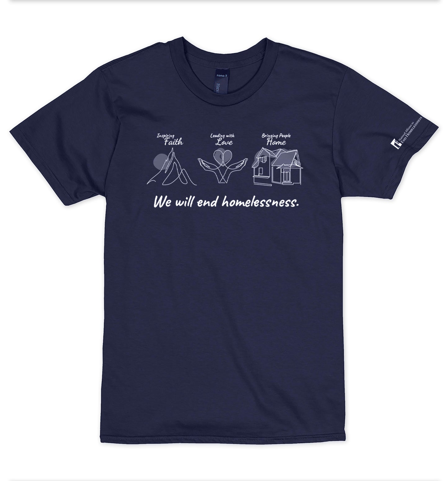 Home, Faith and Love T-shirt- Navy